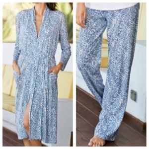 Peruvian  Connection Marrakech Robe and
PJ pant set blue size Small